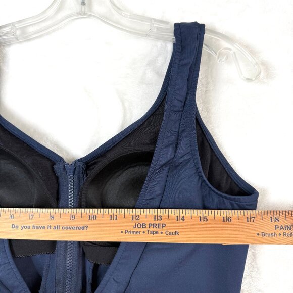 MagicSuit Miraclesuit Scuba Zipper Front One Piece Swimsuit Womens US 14 Blue - Picture 3 of 7